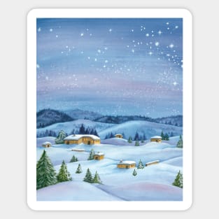 Snowy winter landscape Sticker